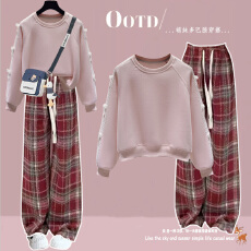 批发【纯棉华棉复合】超好看卫衣两件套少女学生百搭ootd时尚穿搭套装