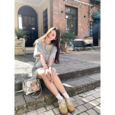 批发韩系休闲<b class='q'>运动服</b>套装女蕾丝拼接刺绣蝴蝶结上衣短袖短裙两件套潮