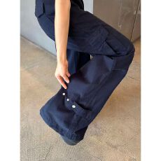 批发【广州新塘<b class='q'>牛仔</b>】美式复古多口袋阔腿工装<b class='q'>牛仔</b>裤<b class='q'>女</b>显瘦高腰宽松