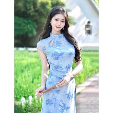 批发夏季温柔风新中式旗袍2026新款弹力网纱气质绝美不撞款连衣裙