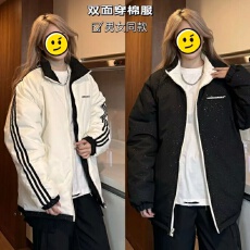 批发双面穿满天星三杠棉衣】冬季二罗防风加厚棉服女男女同款<b class='q'>情侣</b><b class='q'>棉衣</b>