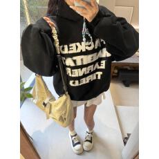 批发无抽绳无口袋TC华棉复合牛奶丝310克银狐绒400克】美式连帽卫衣女