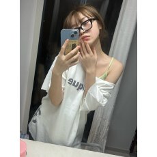 批发冰瓷棉32支原版纯棉拉架200克95棉5氨纶超爽滑斜<b class='q'>露肩</b>短袖T恤女