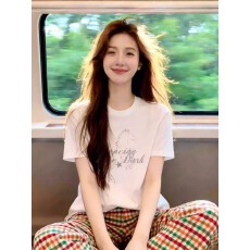 批发官图 21支纯棉-210克100%棉 2026年春<b class='q'>夏</b>装短袖T恤女韩版印花