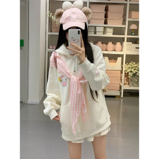 批发（80件起做，包工包料，七天出货） 刺绣 后包领 卫衣女