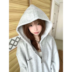 80件起做，包工包料，七天出货刺绣/侧边拉链/ 外套卫衣女