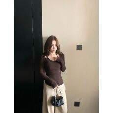 批发欢迎外贸公司合作，假两件挂脖系带长袖t恤<b class='q'>加绒</b>内搭<b class='q'>打底衫</b>上衣