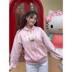 批发欢迎外贸公司合作，星星挂件连帽长袖外套印花卫衣宽松开衫