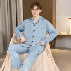 批发卡馨新款秋季长须长裤男士睡衣仿棉宽松开衫翻领<b class='q'>加肥</b><b class='q'>加大</b>套装