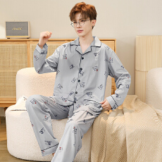 批发卡馨新款秋季长须长裤男士睡衣仿棉宽松开衫翻领<b class='q'>加肥</b><b class='q'>加大</b>套装