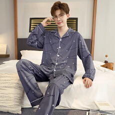 批发卡馨新款秋季长须长裤男士睡衣仿棉宽松开衫翻领<b class='q'>加肥</b><b class='q'>加大</b>套装