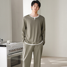 批发卡馨 2025秋冬季男士睡衣纯棉套头宽松大码中青年家居服L-4XL