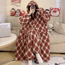 批发卡馨 冬季新款珊瑚法兰绒睡衣女睡袍加<b class='q'>裤</b>子加厚保暖套<b class='q'>装</b>M-2XL