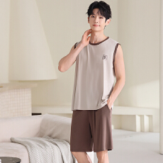 批发卡馨 男款<b class='q'>睡衣</b>夏季薄款莫代尔凉感背心短裤宽松<b class='q'>大码</b>套装