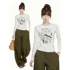 批发【220克40支92%棉+8%氨纶】修身显瘦正肩长袖t恤春秋<b class='q'>打底</b>衫高级感