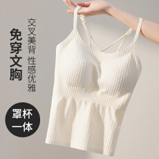 批发<b class='q'>夏</b>季新款一体式吊带内衣女小胸聚拢上托防下垂无钢圈无痕文胸背心