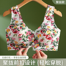 批发<b class='q'>夏</b>季新款前扣式无痕哺乳内衣女聚拢上托防下垂收副乳美背文胸背心