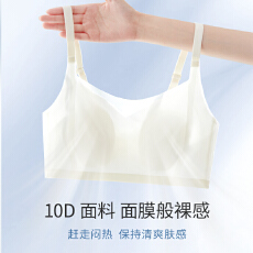 批发夏季新款轻薄冰丝无痕内衣女大胸显小聚拢抹胸防走光透气美背<b class='q'>文胸</b>