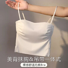 批发<b class='q'>夏</b>季新款一体式吊带抹胸内衣女聚拢上托无钢圈收副乳无痕文胸背心