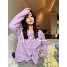 批发BUQLE the美丽彩扣毛衣<b class='q'>开衫</b>~2025冬季百搭韩系女
