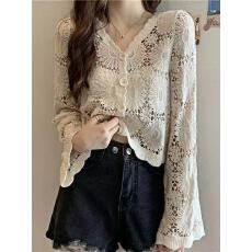 批发薄款开衫女镂空针织衫防晒衣披肩上衣外搭