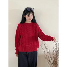 批发2025法式设计感流苏圆领毛衣女秋冬宽松百搭内搭休闲懒慵针织<b class='q'>上衣</b>