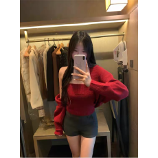 批发越南外贸休闲套装女冬季2025新款长袖<b class='q'>开衫</b>+<b class='q'>短款</b>抹胸上衣显瘦套装