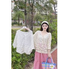 批发新款复古长袖针织衫镂空绣花气质开衫女春<b class='q'>秋</b>季洋气外套百搭上衣