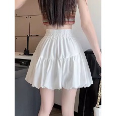 批发港味风格松紧腰蓬蓬花苞<b class='q'>半身</b>裙女新款时尚百搭高腰显瘦A字短裙子