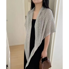 批发极简设计感针织披肩女春夏新款<b class='q'>韩版</b>时尚百搭镂空超大三角<b class='q'>开衫</b>外搭