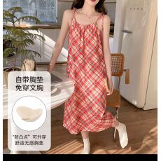 批发9花型新款带胸垫云朵棉<b class='q'>吊带</b><b class='q'>睡裙</b>女士家居服韩系女士睡衣批发