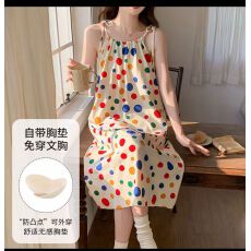 批发9花型新款带胸垫云朵棉<b class='q'>吊带</b><b class='q'>睡裙</b>女士家居服韩系女士睡衣批发
