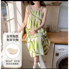 批发9花型新款带胸垫云朵棉<b class='q'>吊带</b><b class='q'>睡裙</b>女士家居服韩系女士睡衣批发