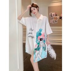 批发11花型<b class='q'>夏</b>季睡裙睡衣女华尔棉韩版ins新款短袖家居服学生可外穿