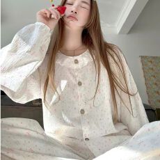 批发网图 云朵棉 甜美风星星<b class='q'>小熊</b>蕾丝睡衣女春秋2026新款长袖家居服