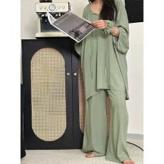 批发春秋季ins风云朵棉睡衣女七分袖长裤宽松<b class='q'>大码</b>200斤可穿家居服套装
