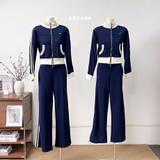 批发实物<b class='q'>实拍</b> 辣妹休闲<b class='q'>运动服</b>套装女修身侧条纹卫衣高腰微喇裤两件套