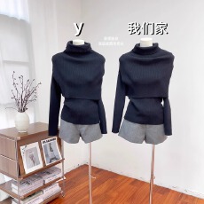 批发实物实拍 毛衣女2025秋修身显瘦打底衫女内搭黑色针织女<b class='q'>上衣</b>