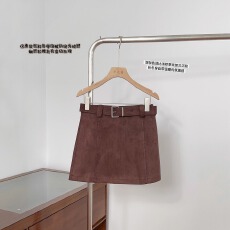 批发实物实拍 高腰美拉德复古鹿皮绒半身裙子女辣妹<b class='q'>百搭</b>a字包臀短裙