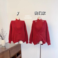 批发实物实拍 红色挂脖连衣裙女<b class='q'>冬</b>圣诞节内搭背心裙包臀裙辣妹短裙子