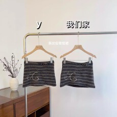 批发实物实拍 复古慵懒可爱具像化烫钻条纹包臀半身裙女<b class='q'>秋</b>短裙