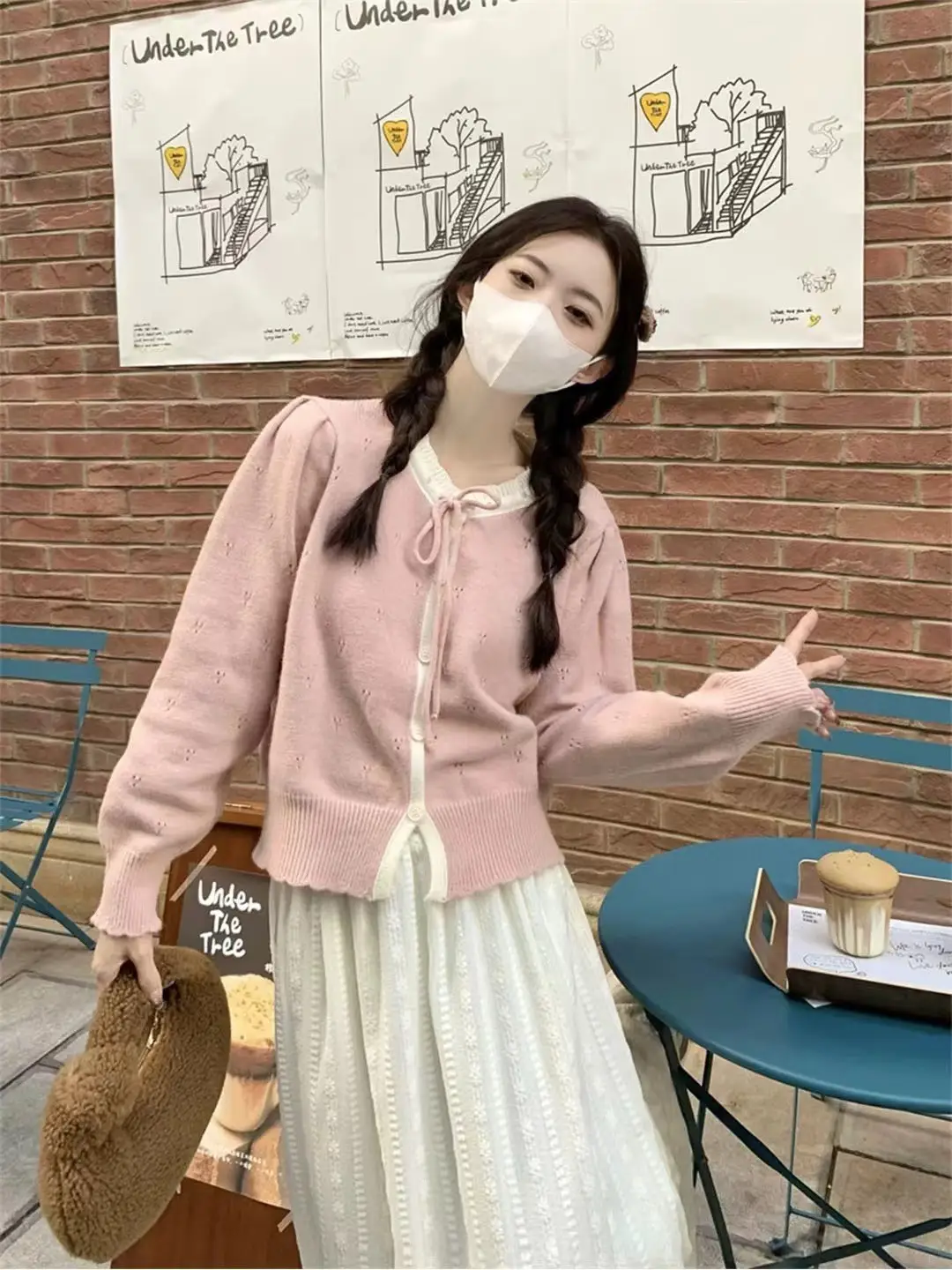 리본 디테일 니트 카디건 상세 이미지 2