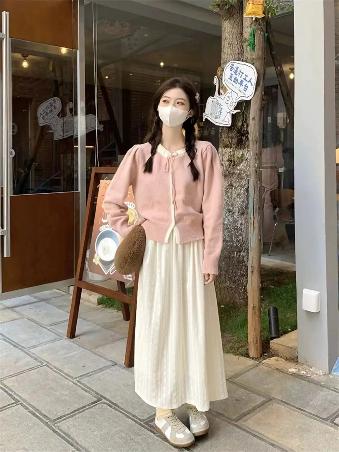 리본 디테일 니트 카디건 상세 이미지 4