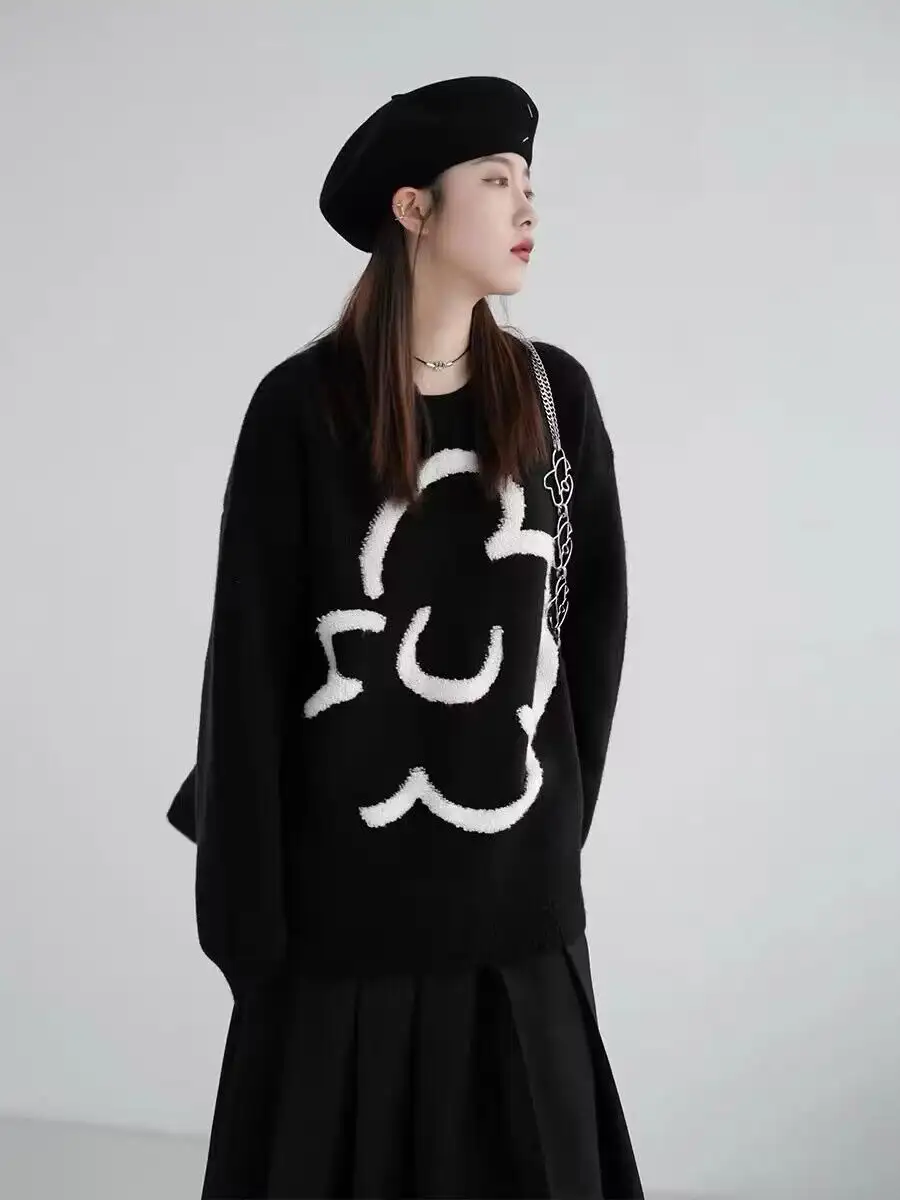 입체 자수 플라워 니트 상세 이미지 1