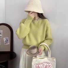 批发重工钉珠半高领慵懒毛衣<b class='q'>女</b>秋冬<b class='q'>大码</b>韩系温柔气质针织上衣