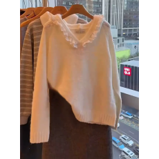 批发小个子穿搭一整套装2026早春新款气质淑女V领蕾丝针织衫短裙女装