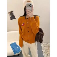 批发小马刺绣浣熊羊毛<b class='q'>开衫</b><b class='q'>长袖</b>2026百<b class='q'>搭</b>新款减龄毛衣外套上衣羊毛衫女