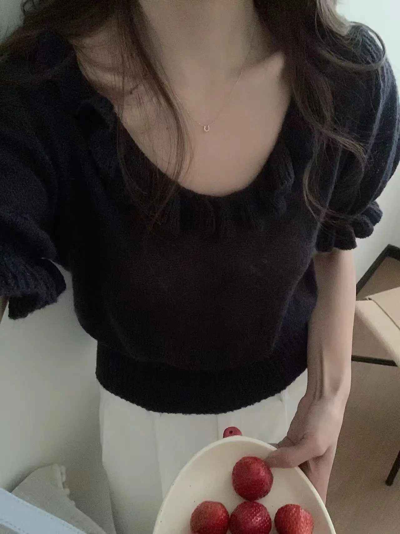유넥 퍼프소매 니트 상세 이미지 19