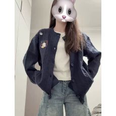 批发韩系设计感刺绣麻花针织衫女早秋季新款减龄百搭休闲气质长袖上衣