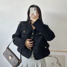 批发黑色小香风<b class='q'>外套</b>女2025年新款春秋季法式高级感名媛小个子短款上衣